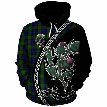 Gunn Family Crest Tartan Cotton Hoodie Alba Thistle Inspired - Tartan Vibes Clothing