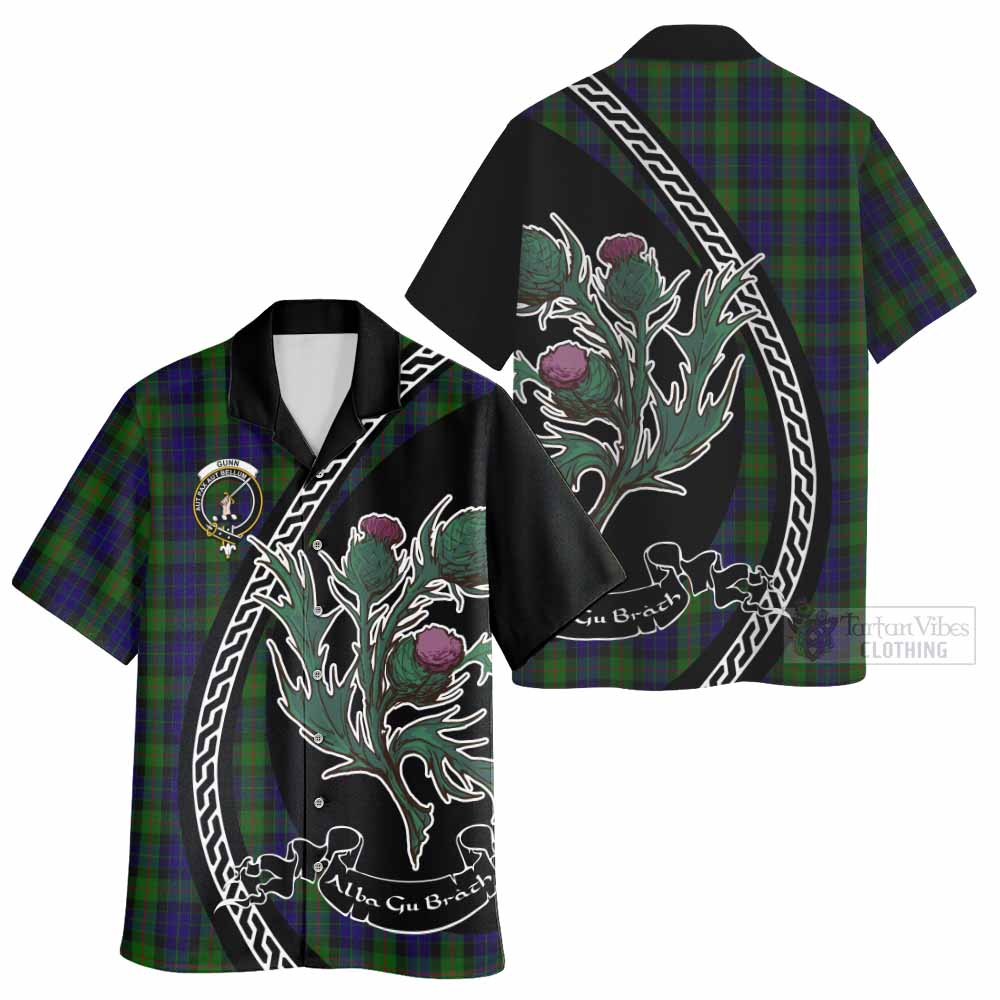 Gunn Family Crest Tartan Hawaiian Shirt Alba Thistle Inspired - Tartan Vibes Clothing