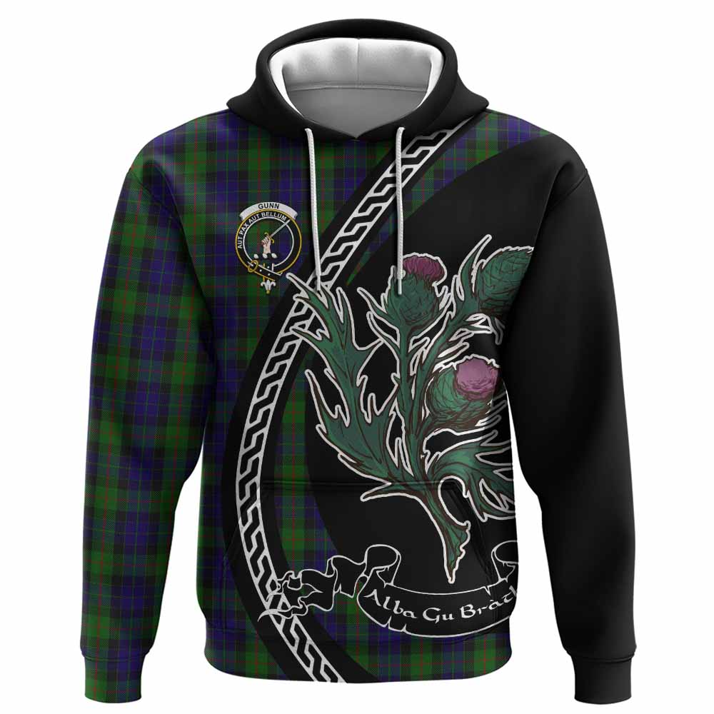 Gunn Family Crest Tartan Hoodie Alba Thistle Inspired - Tartan Vibes Clothing
