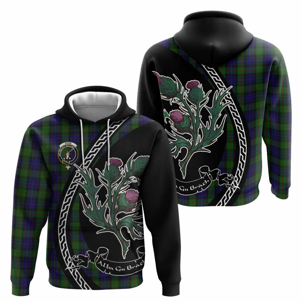 Gunn Family Crest Tartan Hoodie Alba Thistle Inspired - Tartan Vibes Clothing