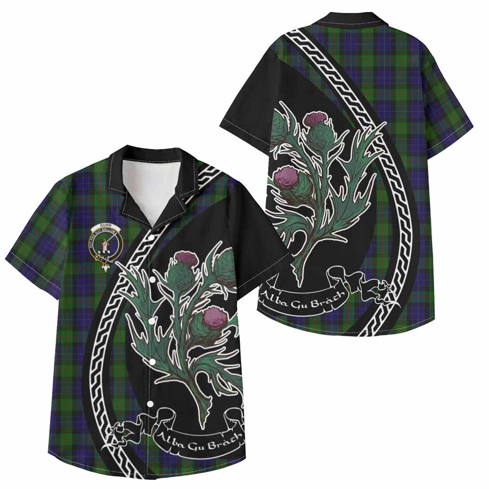 Gunn Family Crest Tartan Kid Hawaiian Shirt Alba Thistle Inspired - Tartan Vibes Clothing