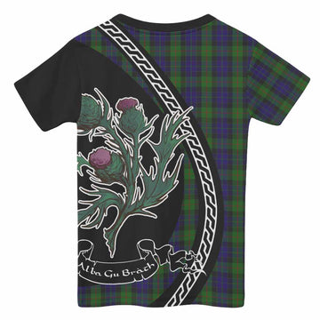 Gunn Family Crest Tartan Kid T-shirt Alba Thistle Inspired - Tartan Vibes Clothing