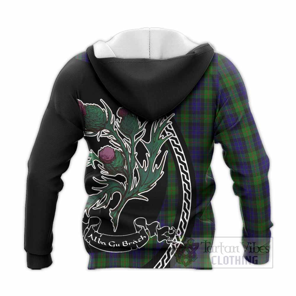 Gunn Family Crest Tartan Knitted Hoodie Alba Thistle Inspired - Tartan Vibes Clothing