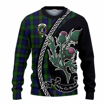 Gunn Family Crest Tartan Knitted Sweater Alba Thistle Inspired - Tartan Vibes Clothing