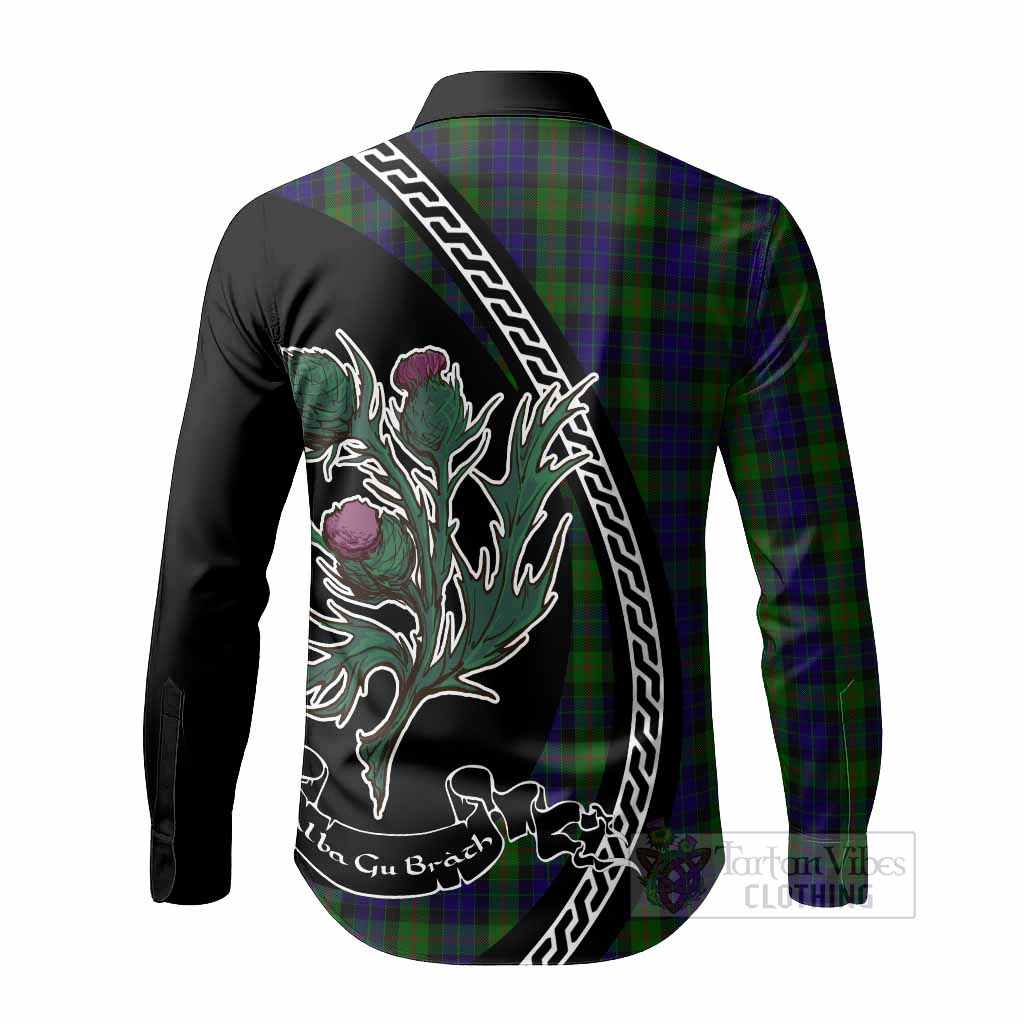 Gunn Family Crest Tartan Long Sleeve Button Shirts Alba Thistle Inspired - Tartan Vibes Clothing