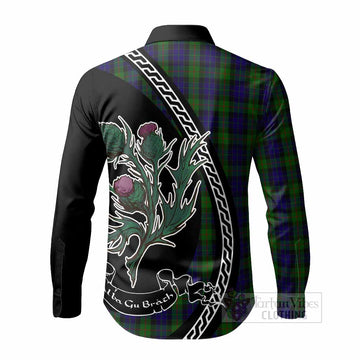 Gunn Family Crest Tartan Long Sleeve Button Shirts Alba Thistle Inspired