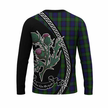 Gunn Family Crest Tartan Long Sleeve T-Shirt Alba Thistle Inspired - Tartan Vibes Clothing