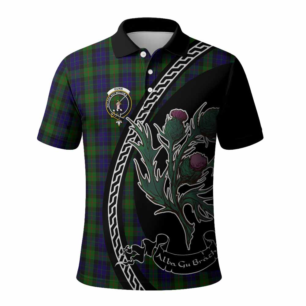 Gunn Family Crest Tartan Polo Shirt Alba Thistle Inspired - Tartan Vibes Clothing