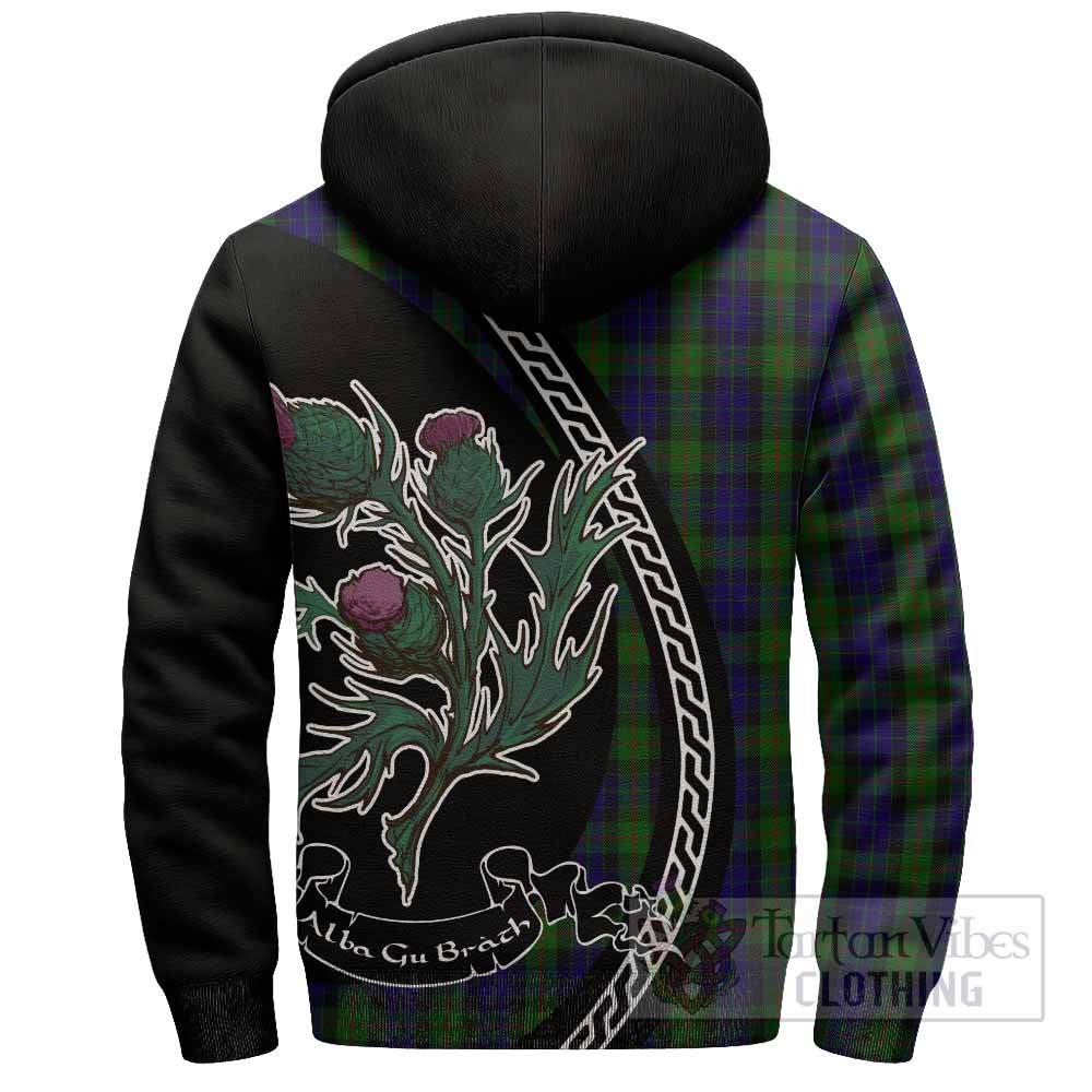 Gunn Family Crest Tartan Sherpa Hoodie Alba Thistle Inspired - Tartan Vibes Clothing