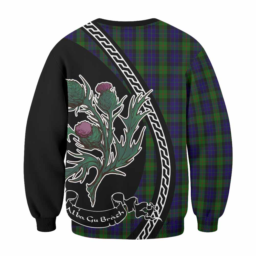 Gunn Family Crest Tartan Sweatshirt Alba Thistle Inspired - Tartan Vibes Clothing