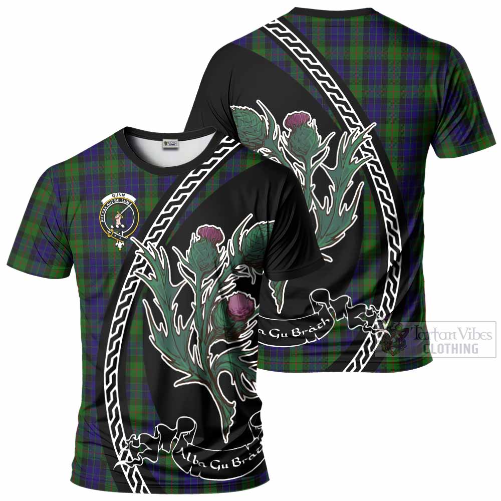 Gunn Family Crest Tartan T-Shirt Alba Thistle Inspired - Tartan Vibes Clothing