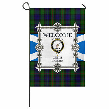 Gunn Family Crest Tartan Welcome Garden Flag Saltire Harmony Style - Tartan Vibes Clothing
