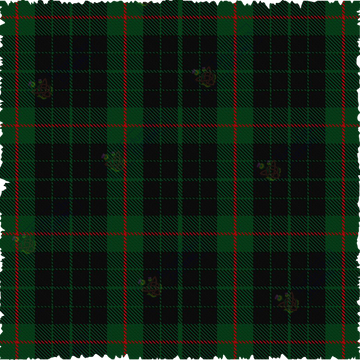 Gunn Logan Tartan Green and black plaid fabric pattern