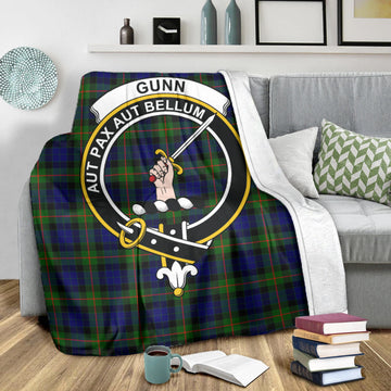 Gunn Modern Tartan Blanket with Family Crest