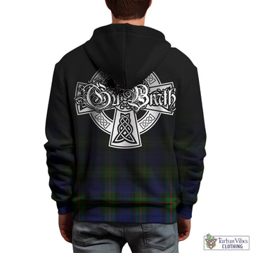 Gunn Modern Tartan Hoodie Featuring Alba Gu Brath Family Crest Celtic Inspired