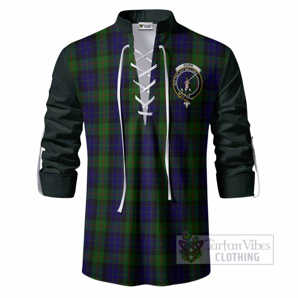 Gunn Tartan Accent Ghillie Shirt with Family Crest