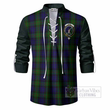 Gunn Tartan Accent Ghillie Shirt with Family Crest
