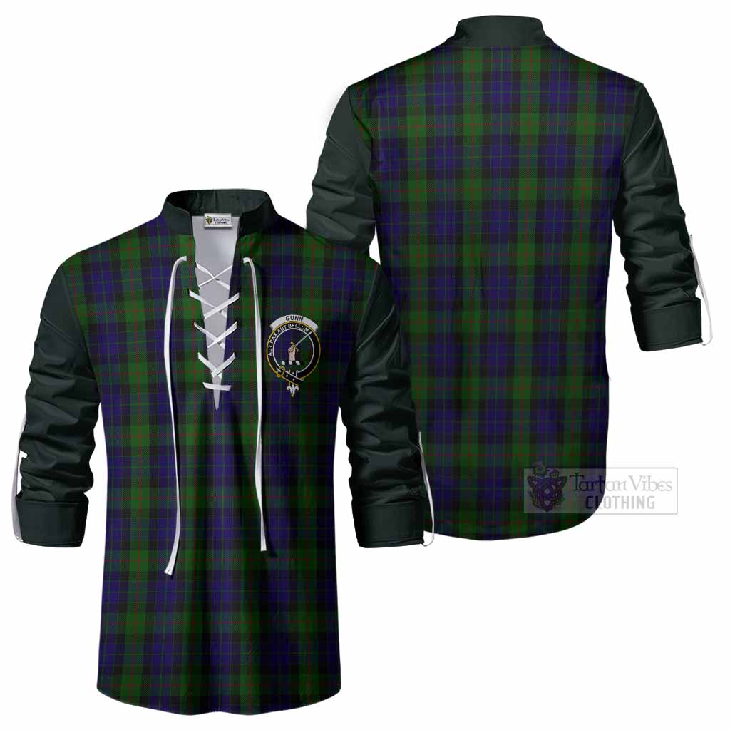Gunn Tartan Accent Ghillie Shirt with Family Crest