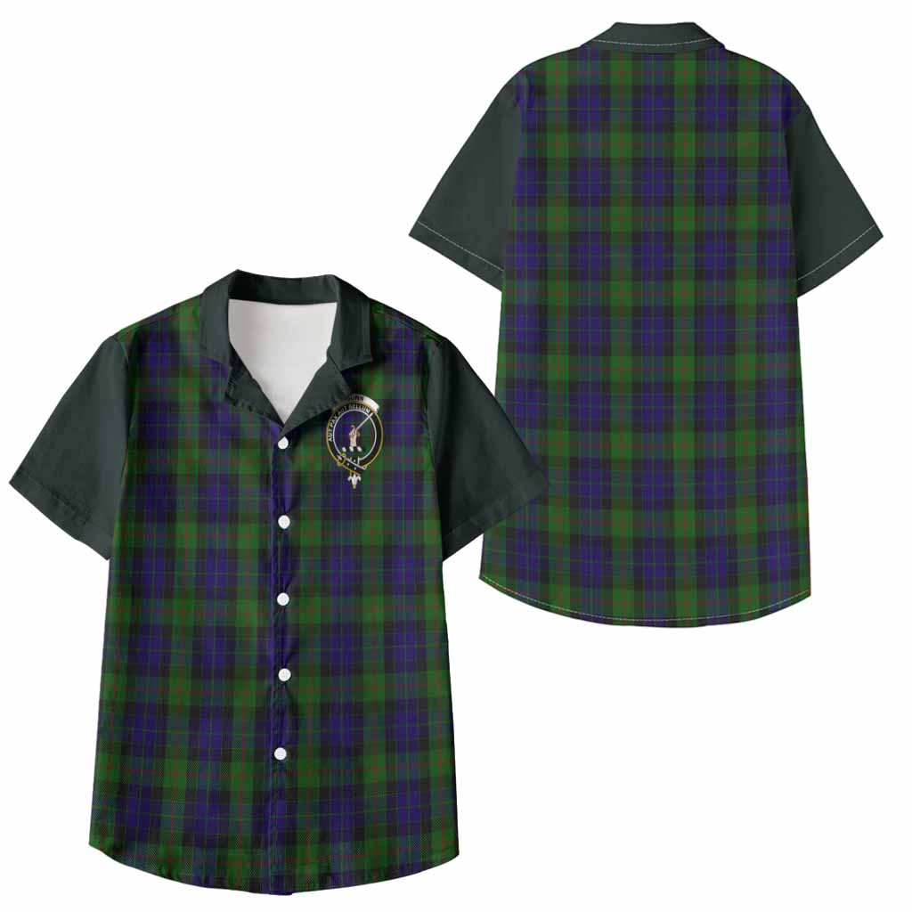 Gunn Tartan Accent Kid Hawaiian Shirt with Family Crest