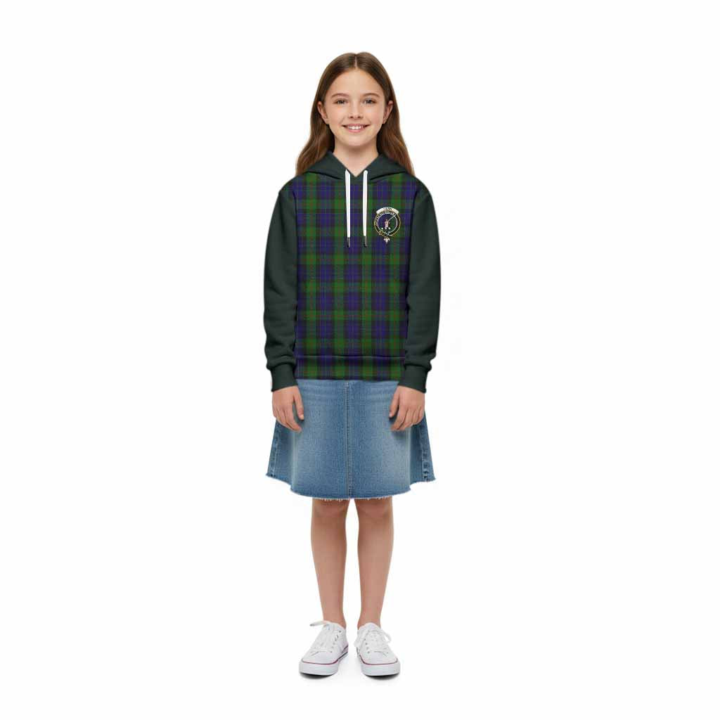 Gunn Tartan Accent Kid Hoodie with Family Crest