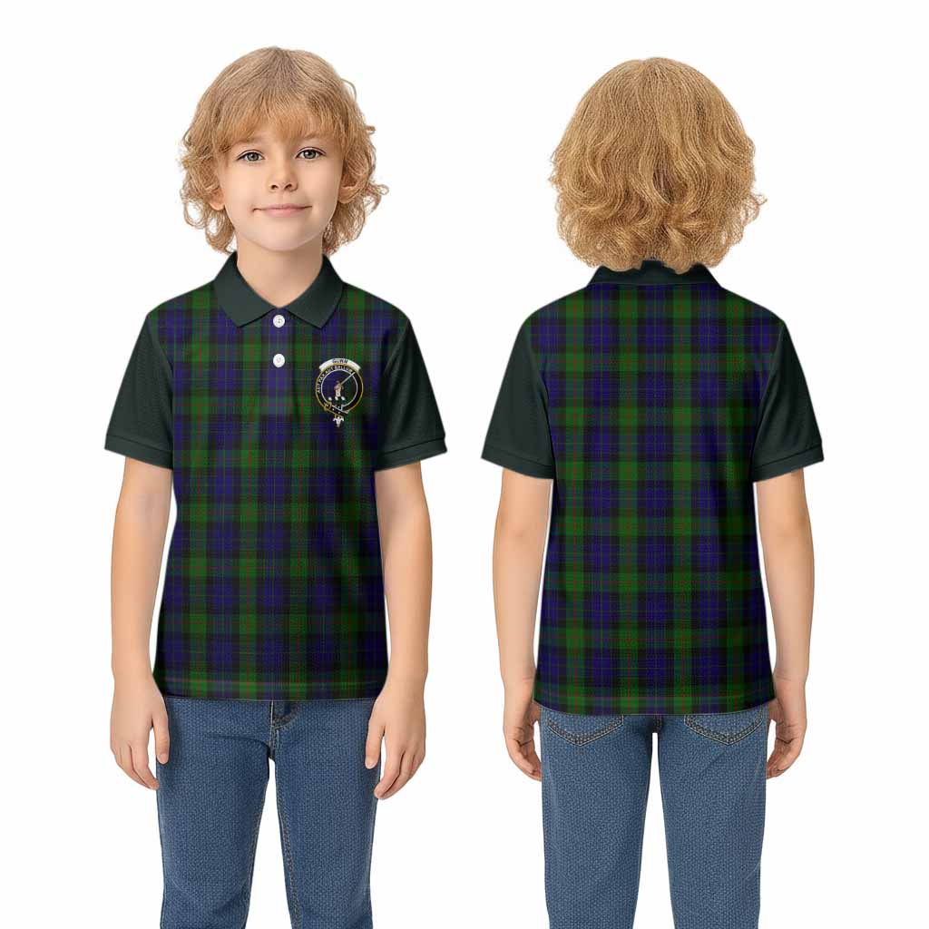 Gunn Tartan Accent Kid Polo Shirt with Family Crest