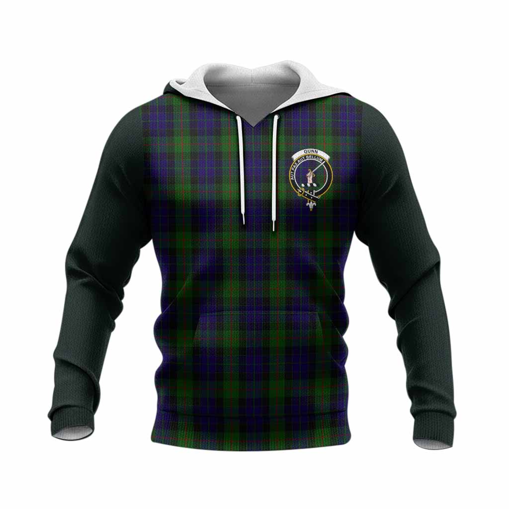 Gunn Tartan Accent Knitted Hoodie with Family Crest