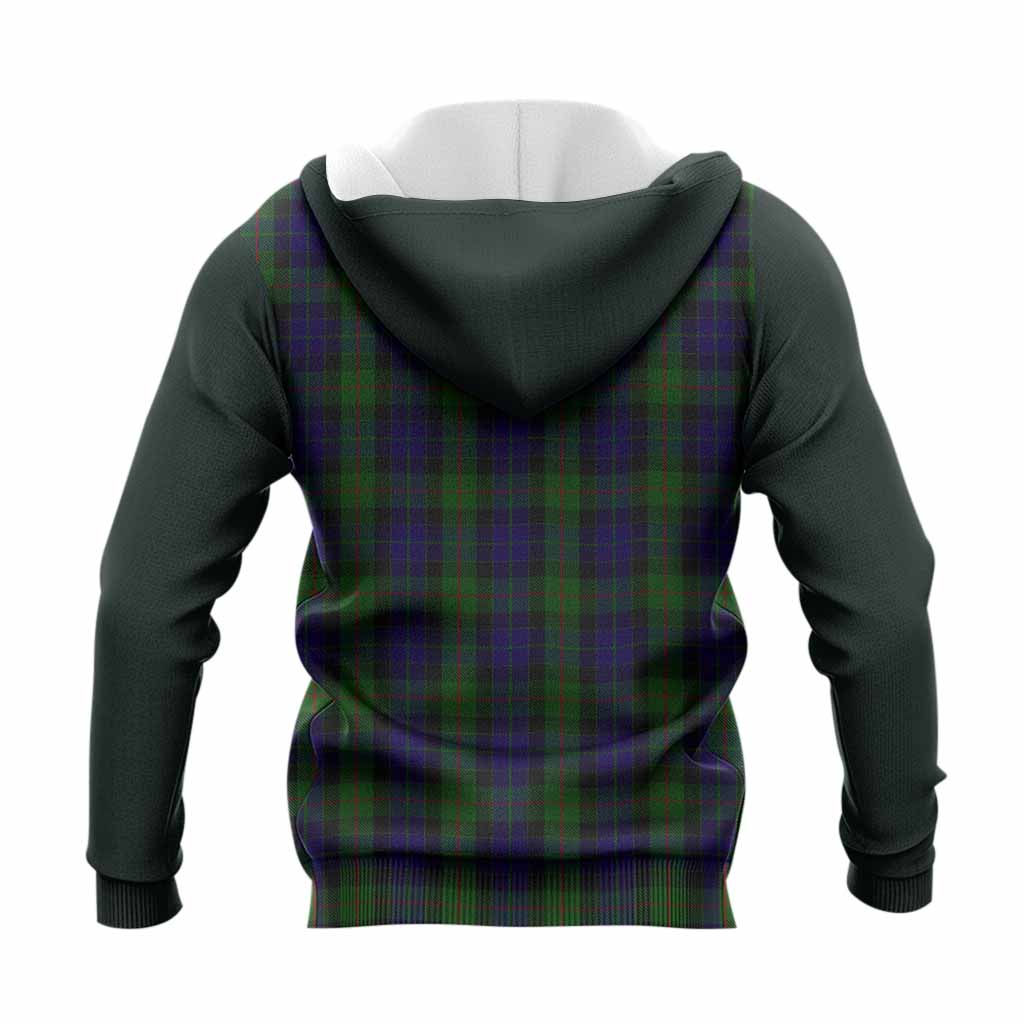 Gunn Tartan Accent Knitted Hoodie with Family Crest