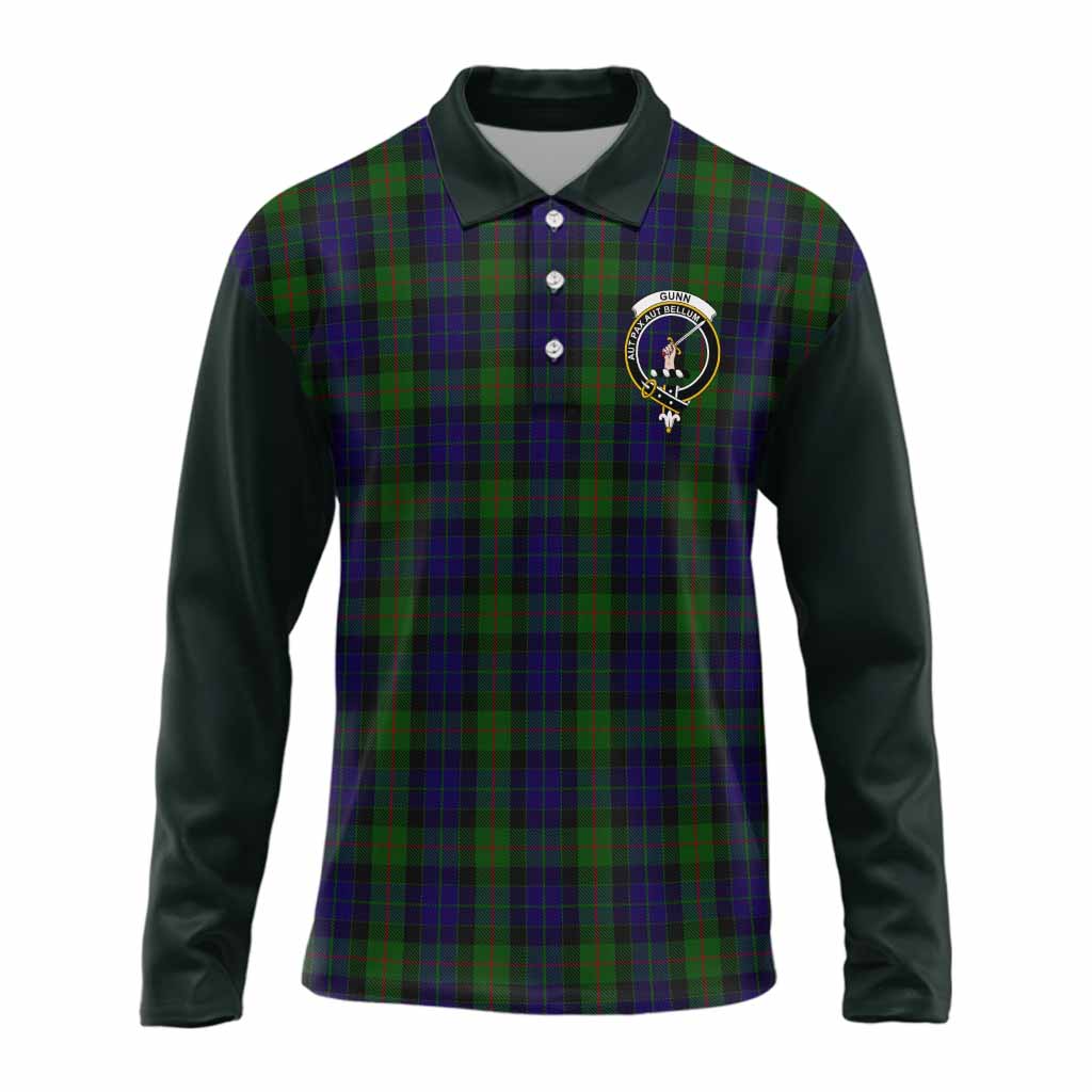 Gunn Tartan Accent Long Sleeve Polo Shirt with Family Crest