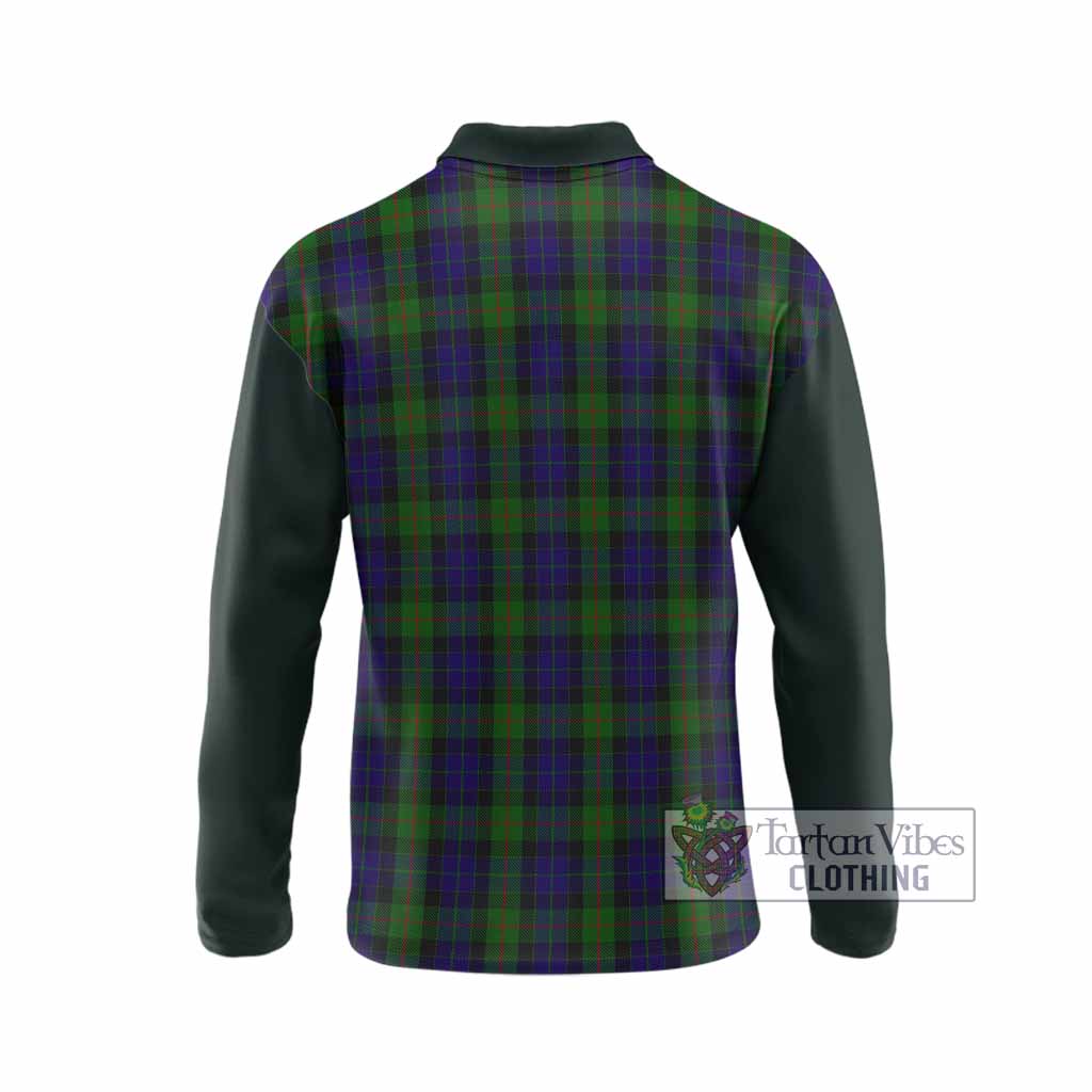 Gunn Tartan Accent Long Sleeve Polo Shirt with Family Crest