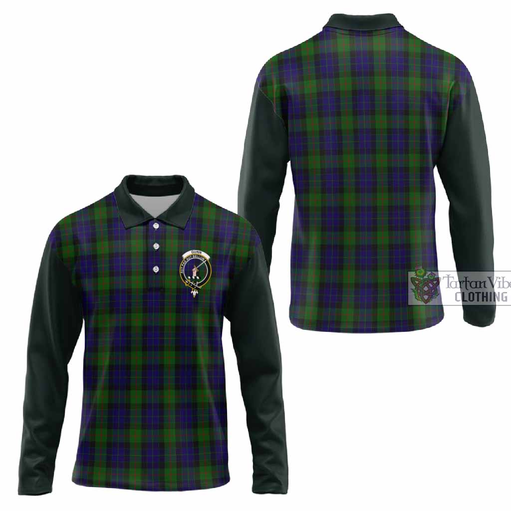 Gunn Tartan Accent Long Sleeve Polo Shirt with Family Crest