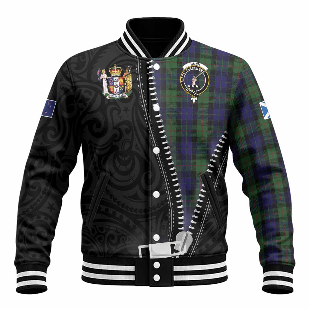 Gunn Tartan Baseball Jacket New Zealand Pattern Unique Zipper Stylized