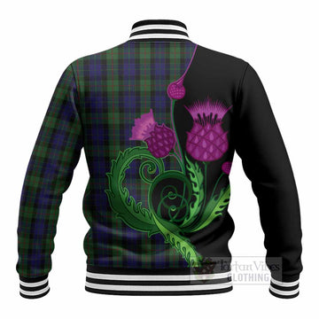 Gunn Tartan Baseball Jacket Traditional Scottish Thistle
