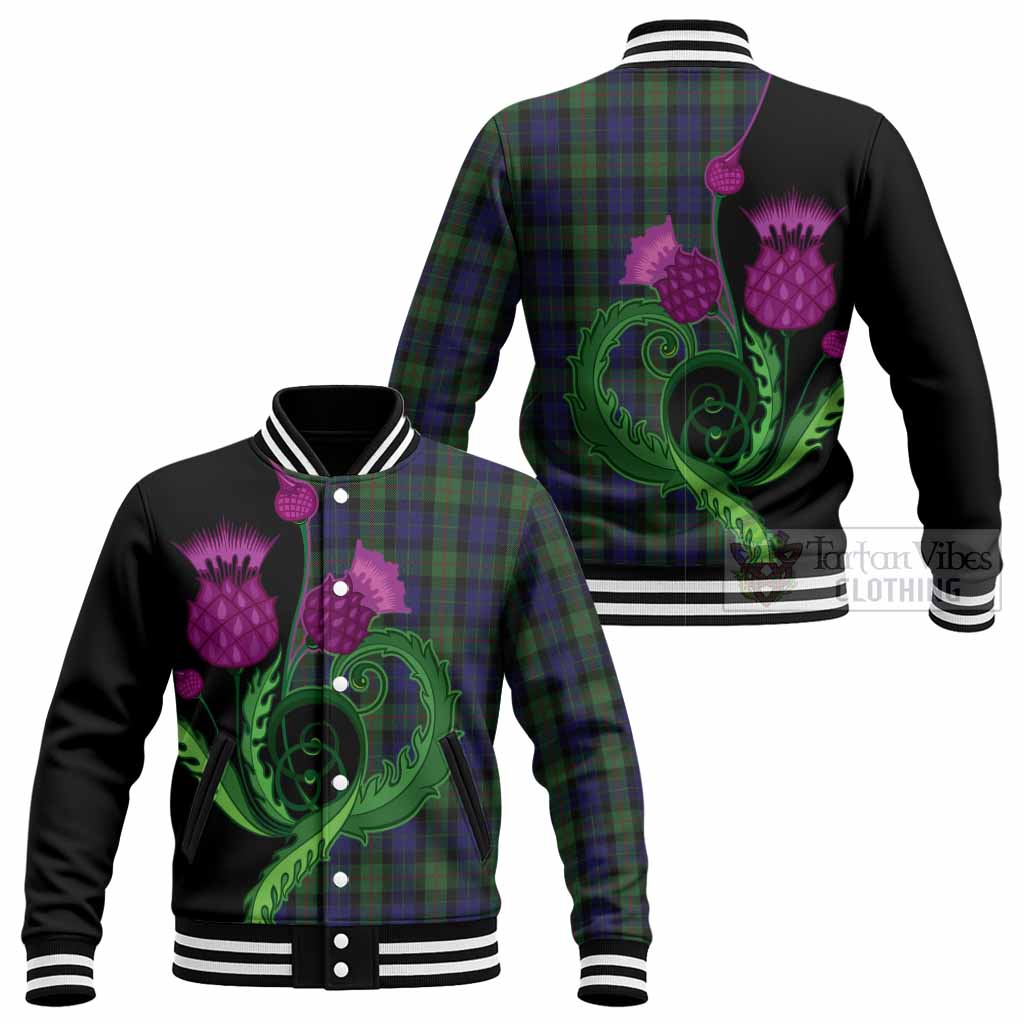 Gunn Tartan Baseball Jacket Traditional Scottish Thistle