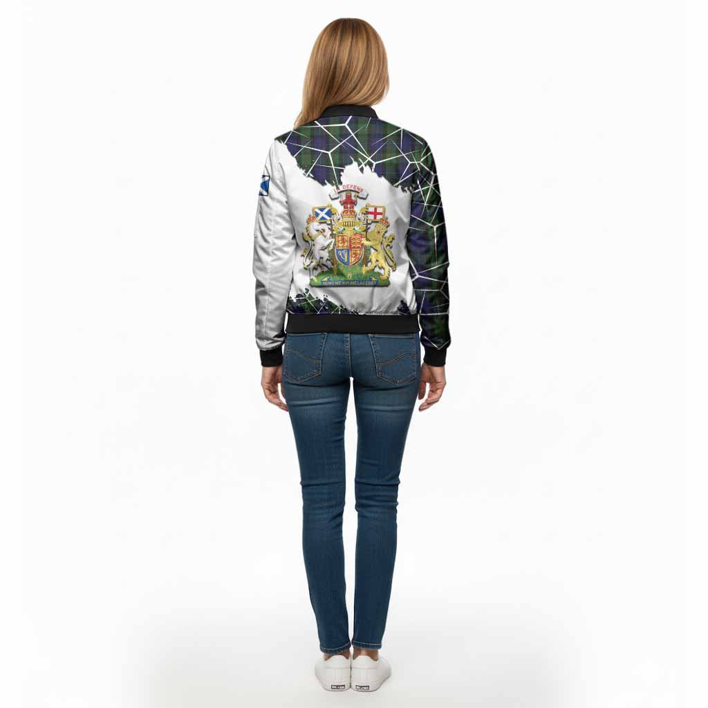 Gunn Tartan Bomber Jacket with Family Crest and Lion Rampant Grunge Style
