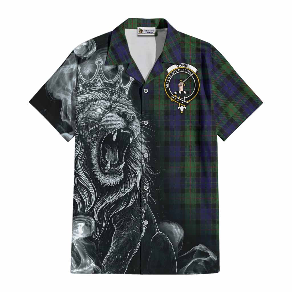 Gunn Tartan Cotton Hawaiian Shirt Roaring Lion Heritage