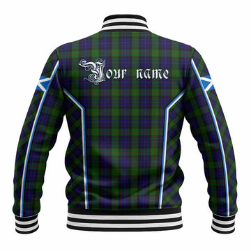 Gunn Tartan Crest Baseball Jacket Scotland Coat of Arm Flag Style