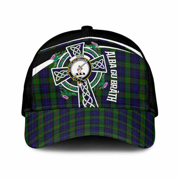 Gunn Tartan Crest Classic Cap Scottish Thistle Celtic Cross Alba Gu Brath