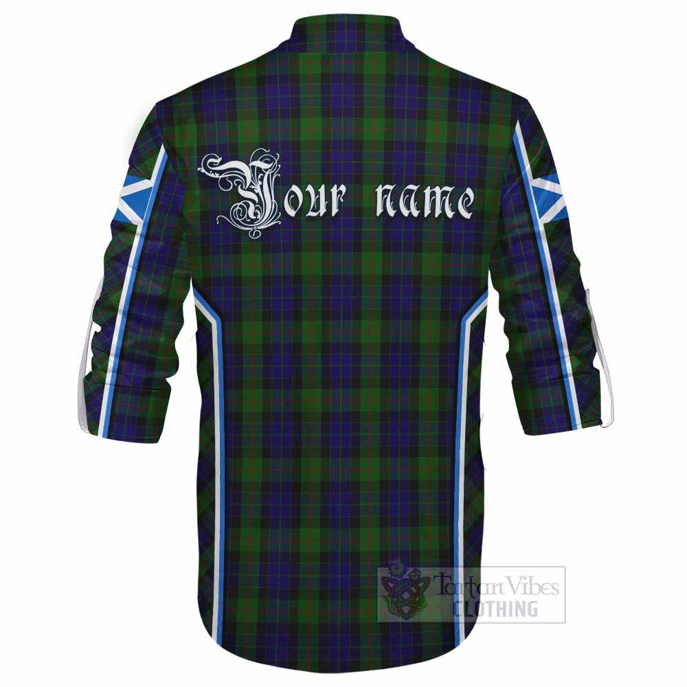 Gunn Tartan Crest Ghillie Kilt Shirt Scotland Coat of Arm Flag Style - Tartan Vibes Clothing