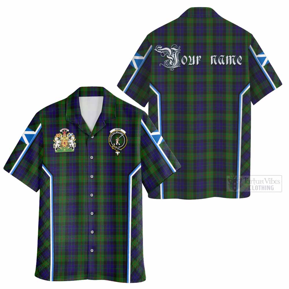 Gunn Tartan Crest Hawaiian Shirt Scotland Coat of Arm Flag Style - Tartan Vibes Clothing