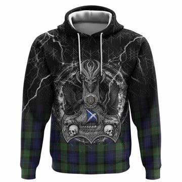 Gunn Tartan Crest Hoodie Celtic Odin's Raven Legacy