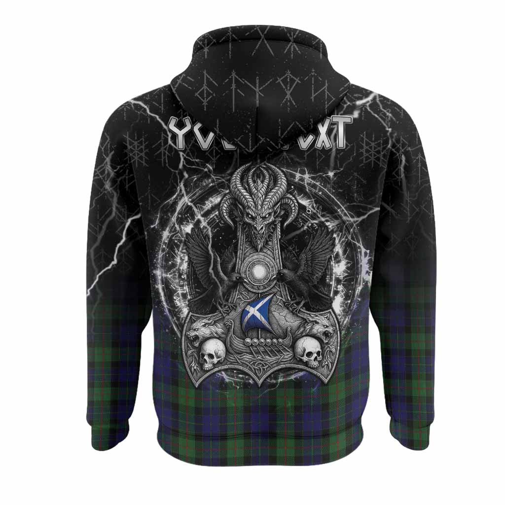 Gunn Tartan Crest Hoodie Celtic Odin's Raven Legacy