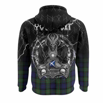 Gunn Tartan Crest Hoodie Celtic Odin's Raven Legacy