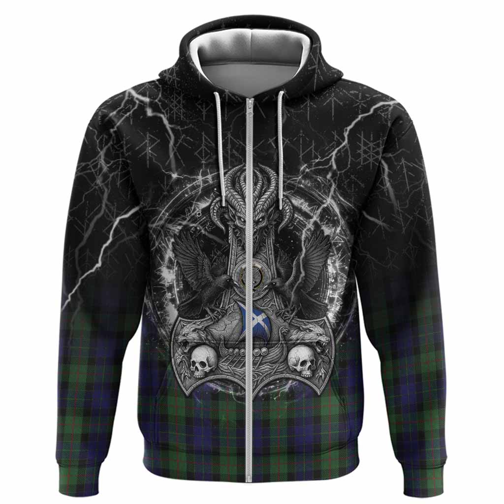 Gunn Tartan Crest Hoodie Celtic Odin's Raven Legacy