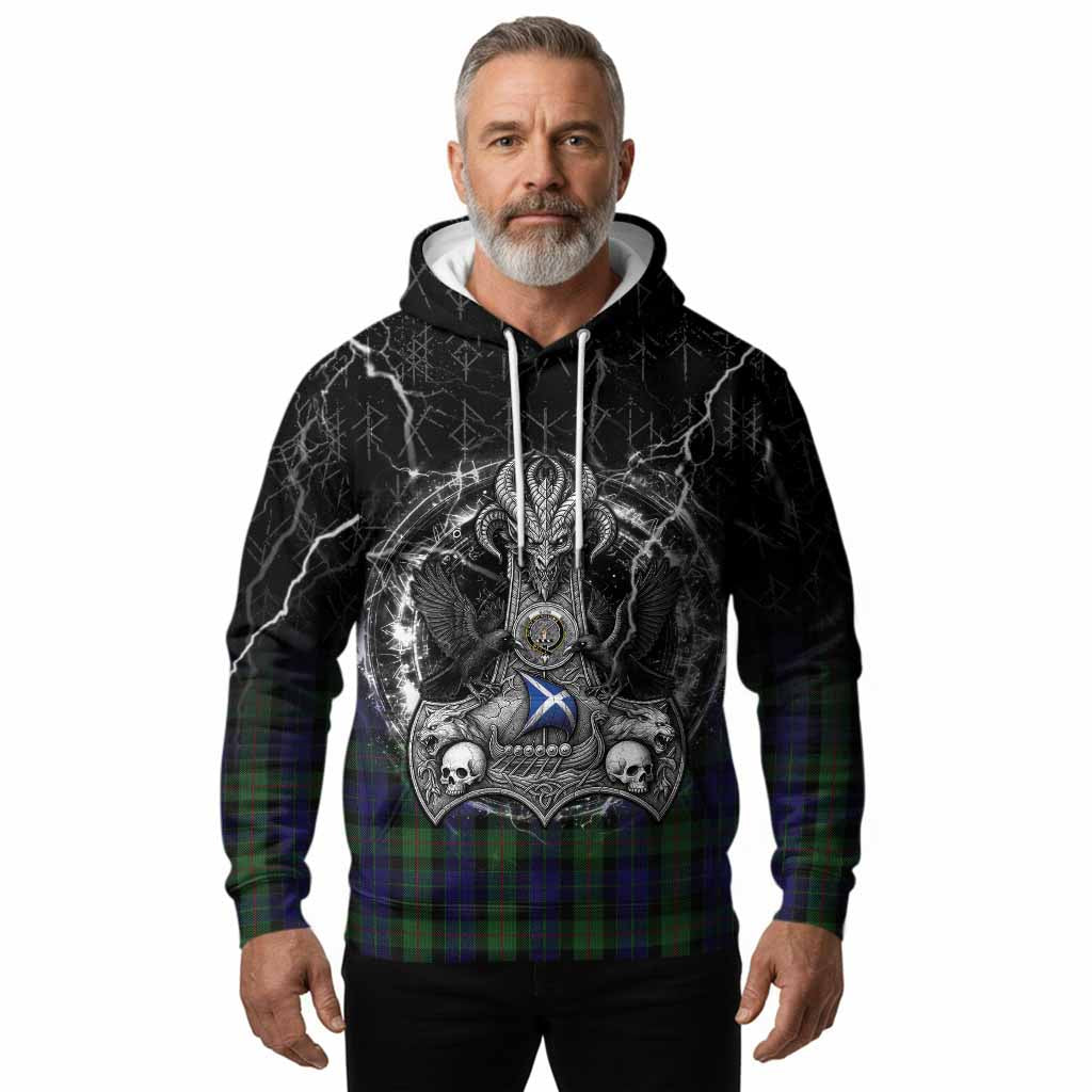 Gunn Tartan Crest Hoodie Celtic Odin's Raven Legacy