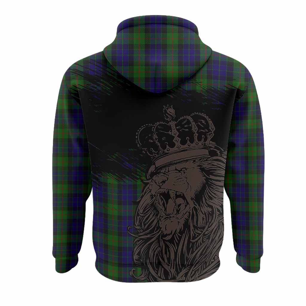 Gunn Tartan Crest Hoodie Crowned Lion Heritage Style