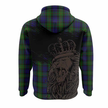 Gunn Tartan Crest Hoodie Crowned Lion Heritage Style