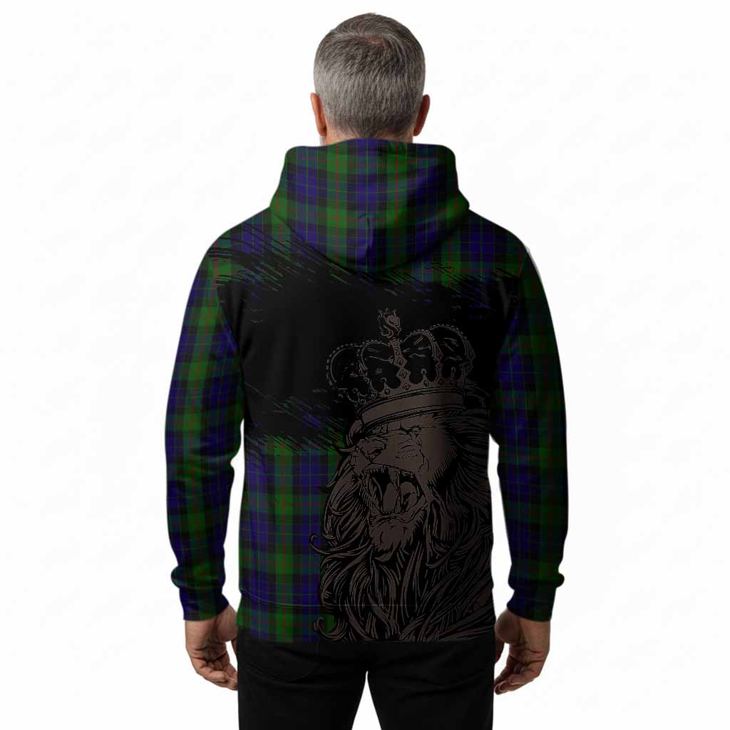 Gunn Tartan Crest Hoodie Crowned Lion Heritage Style