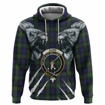 Gunn Tartan Crest Hoodie Ferocious Lion Style