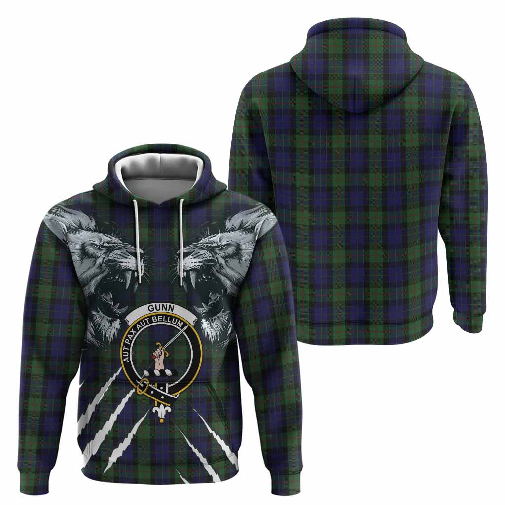 Gunn Tartan Crest Hoodie Ferocious Lion Style