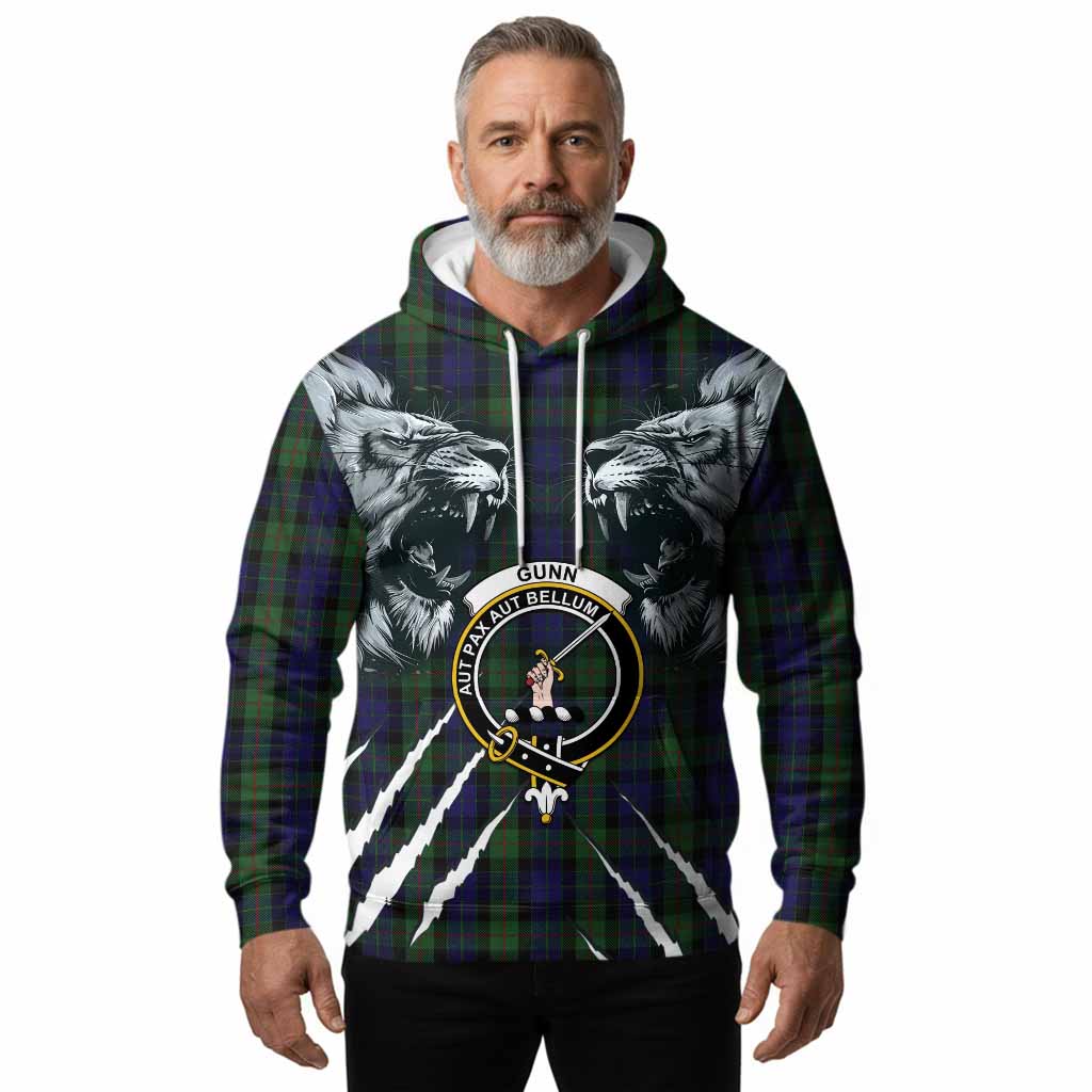 Gunn Tartan Crest Hoodie Ferocious Lion Style